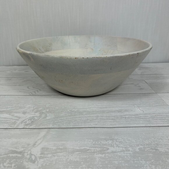 Handcrafted Wooden Decorative Bowl 12 Inches Bue White Grey‎ Boho - Picture 14 of 16